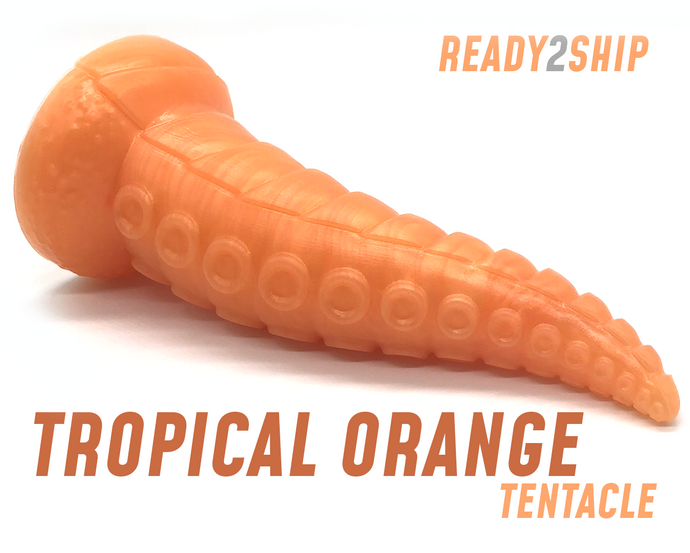Tropical Orange Tentacle - Ultra Platinum Silicone Dildo